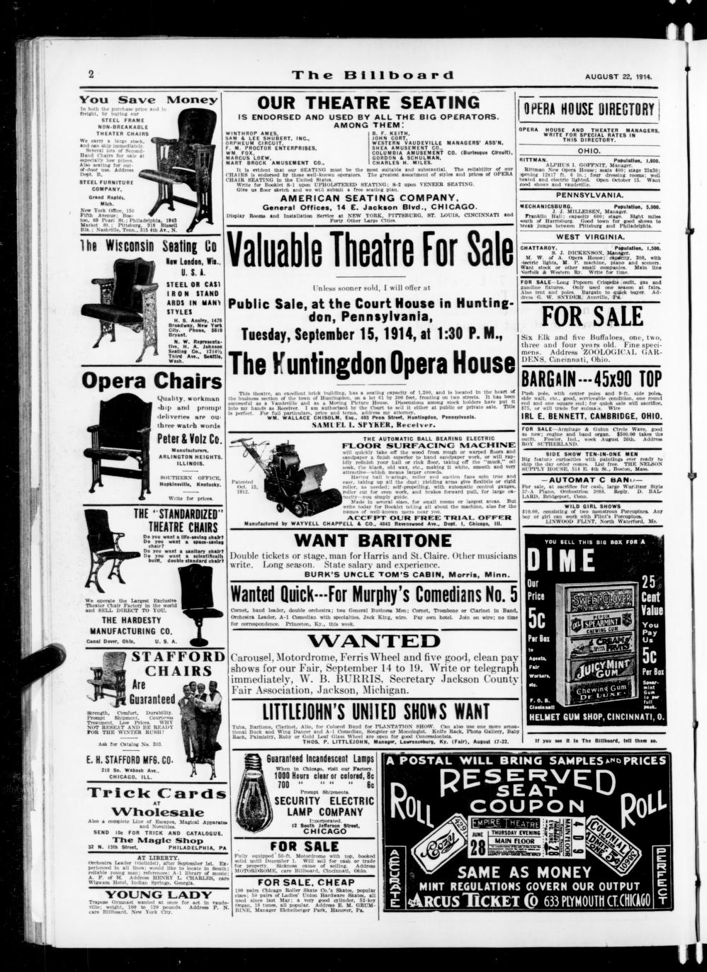 The Billboard  1914-08-22: Vol 26 Iss 34