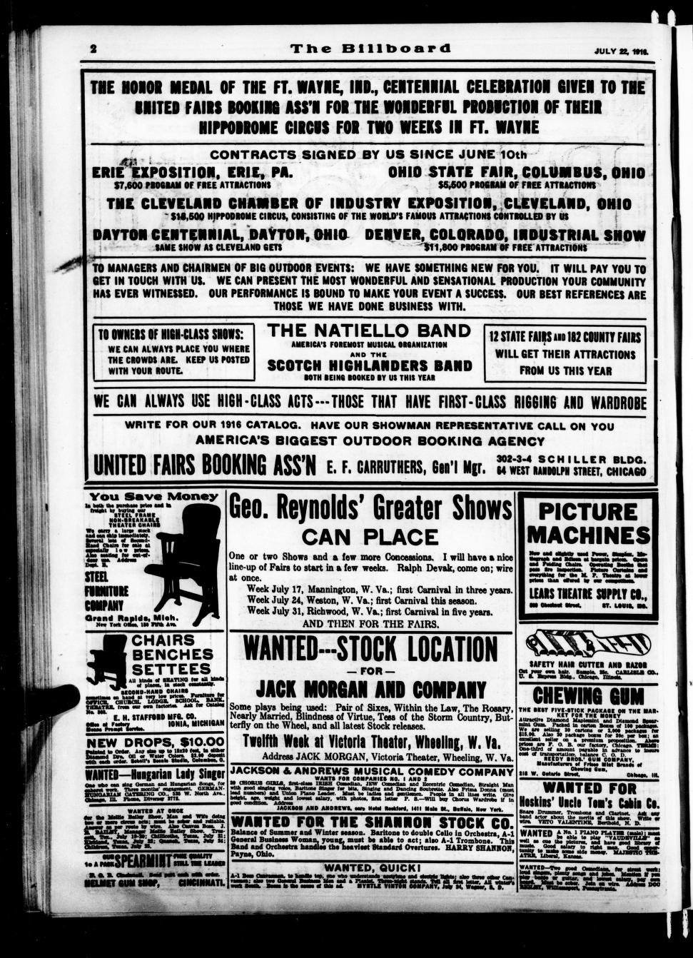 The Billboard  1916-07-22: Vol 28 Iss 30
