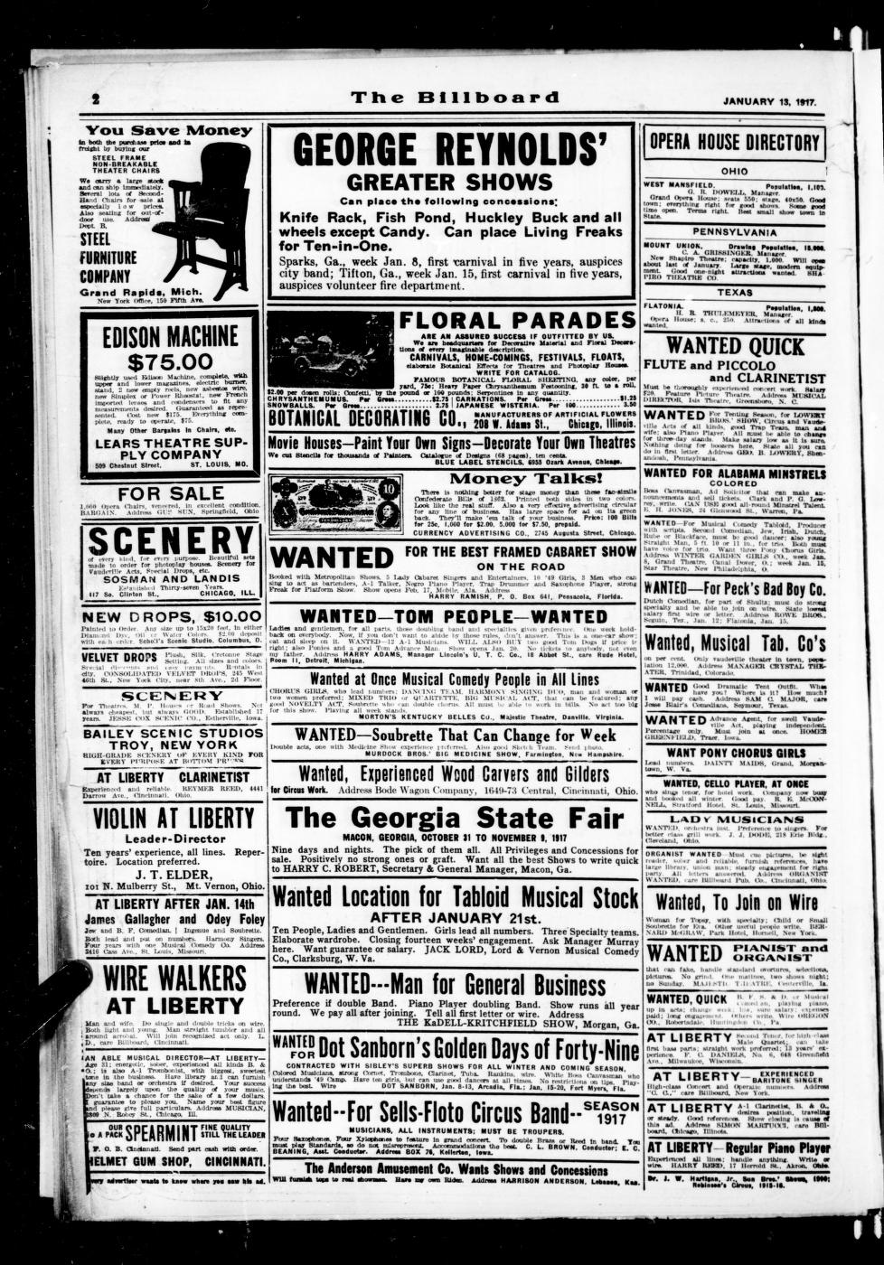 The Billboard  1917-01-13: Vol 29 Iss 2