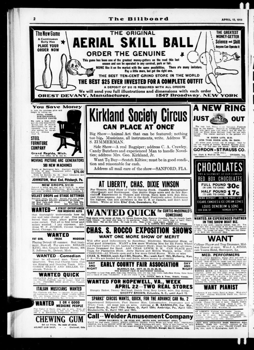 The Billboard  1918-04-13: Vol 30 Iss 15