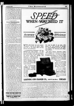Thumbnail image of a page from The Billboard  1919-03-22: Vol 31 Iss 12