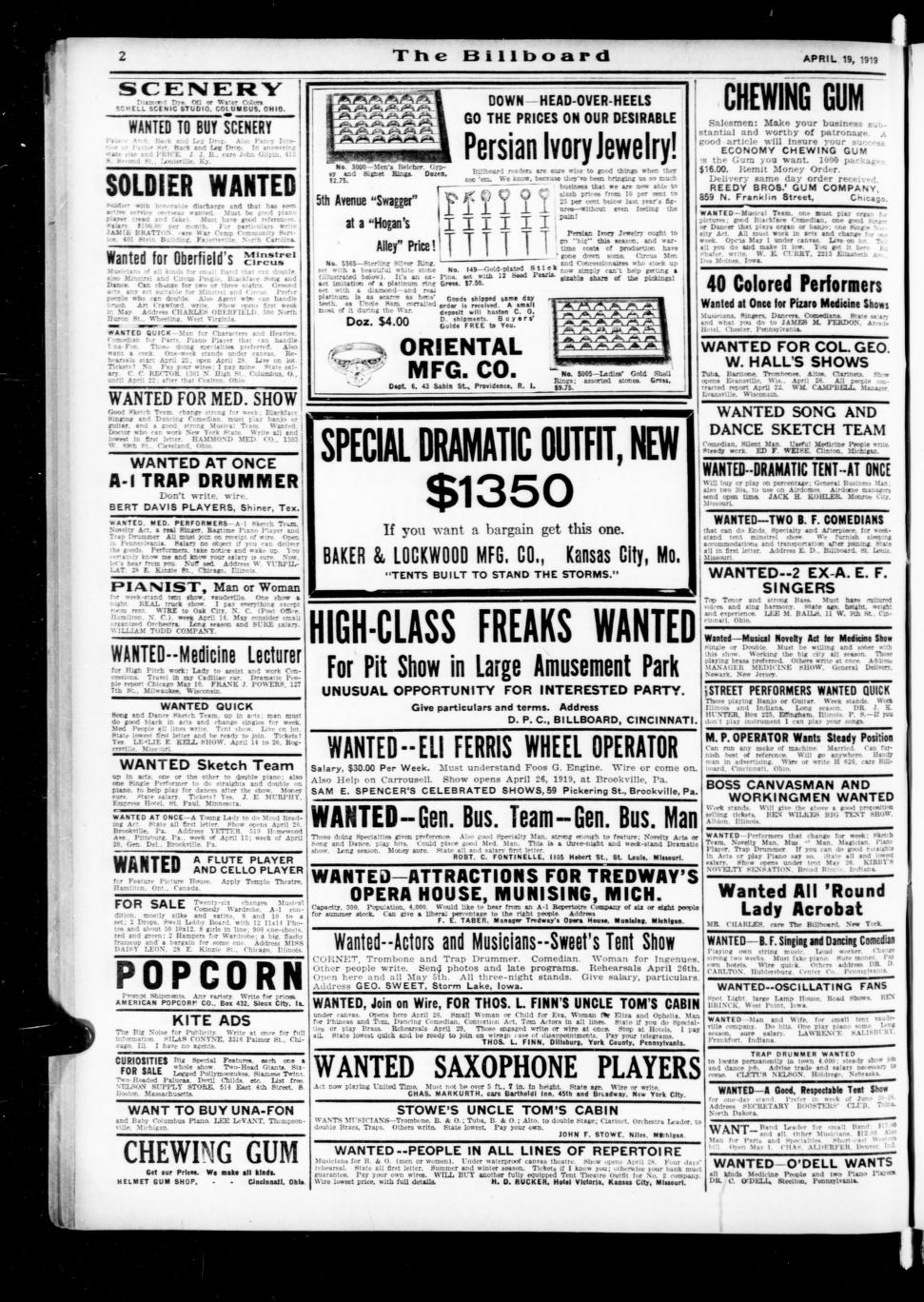 The Billboard  1919-04-19: Vol 31 Iss 16
