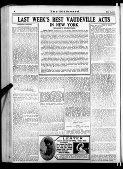 Thumbnail image of a page from The Billboard  1919-05-31: Vol 31 Iss 22