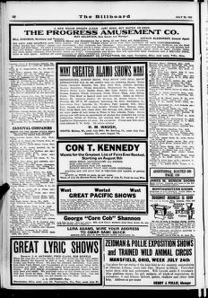 Thumbnail image of a page from The Billboard  1922-07-29: Vol 34 Iss 30