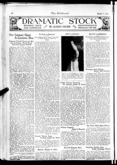 Thumbnail image of a page from The Billboard  1925-03-07: Vol 37 Iss 10