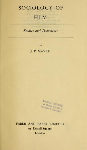 Sociology of film : studies and documents [1946]
