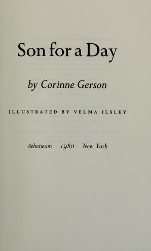 Cover of: Son for a day by Corinne Gerson