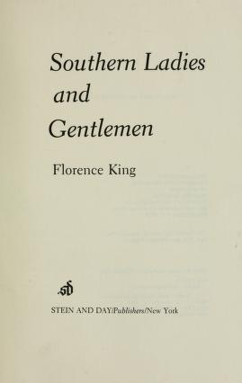 Cover of: Southern ladies and gentlemen by Florence King