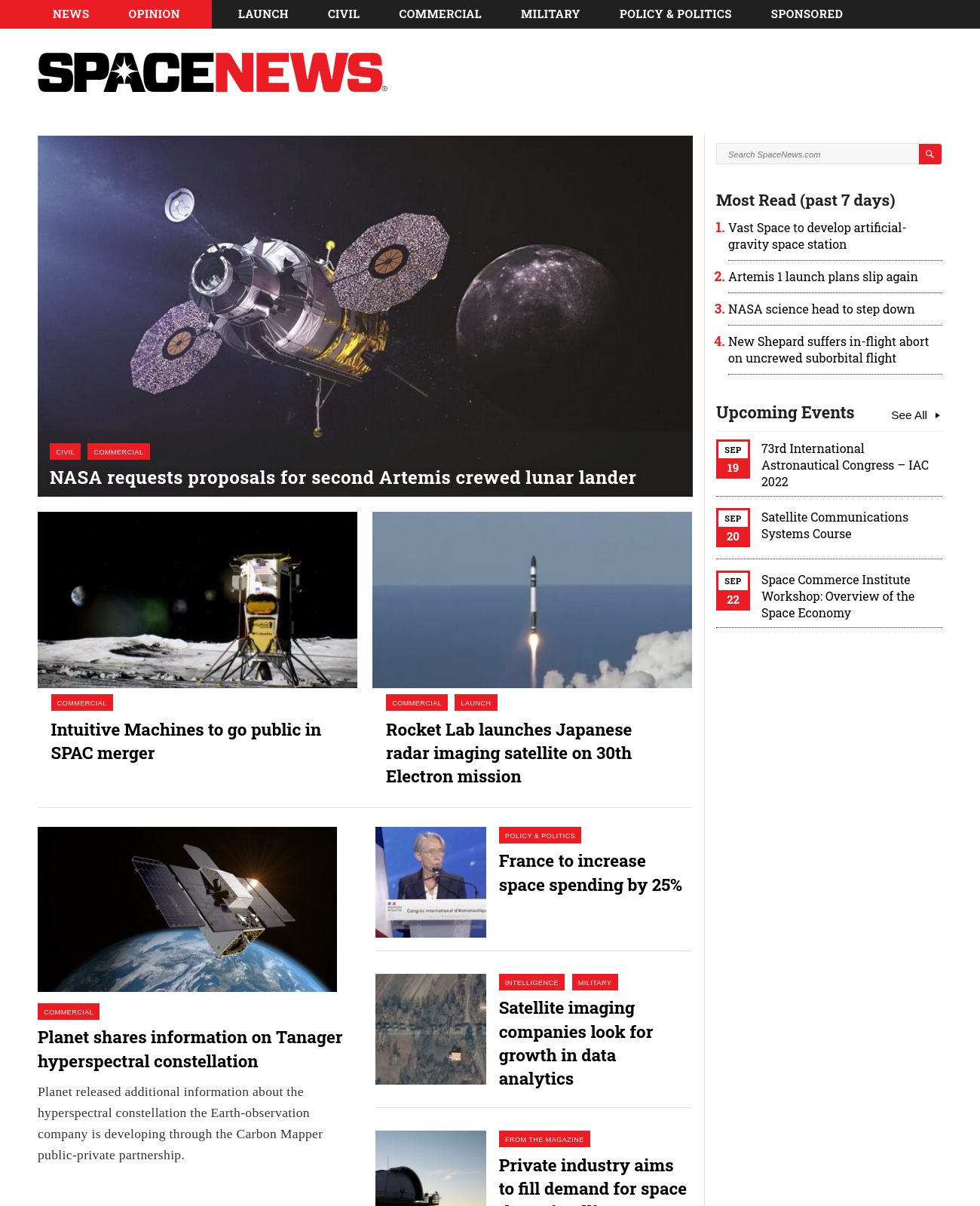 Space News at 2022-09-19 10:04:03-04:00 local time