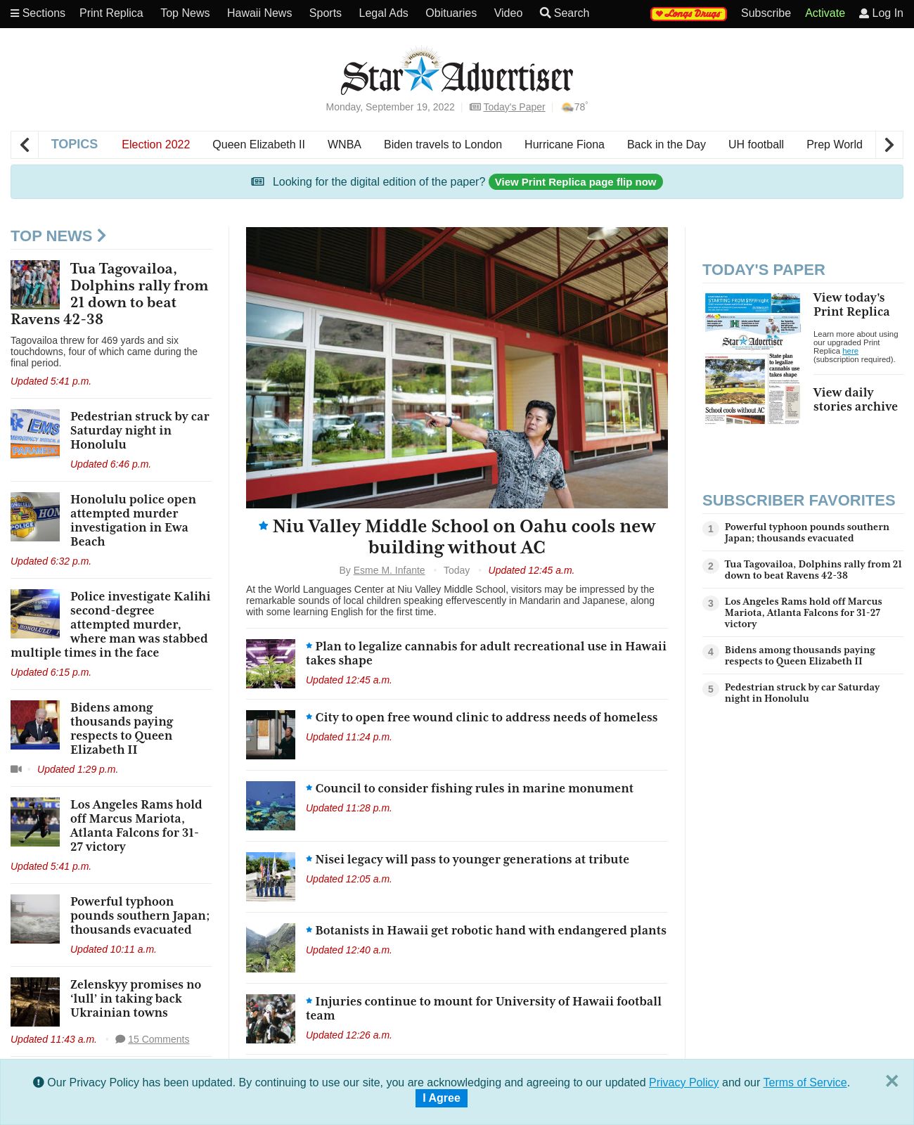 Honolulu Star-Advertiser at 2022-09-19 04:06:12-10:00 local time
