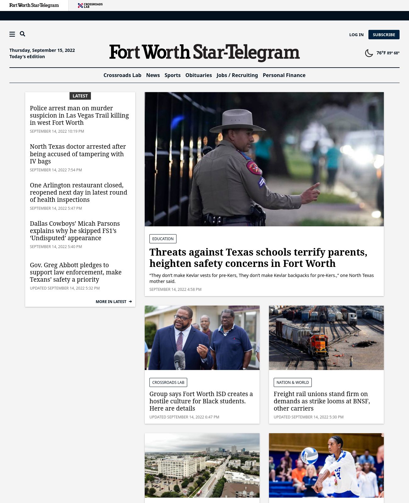 Fort Worth Star-Telegram at 2022-09-15 00:31:30-05:00 local time