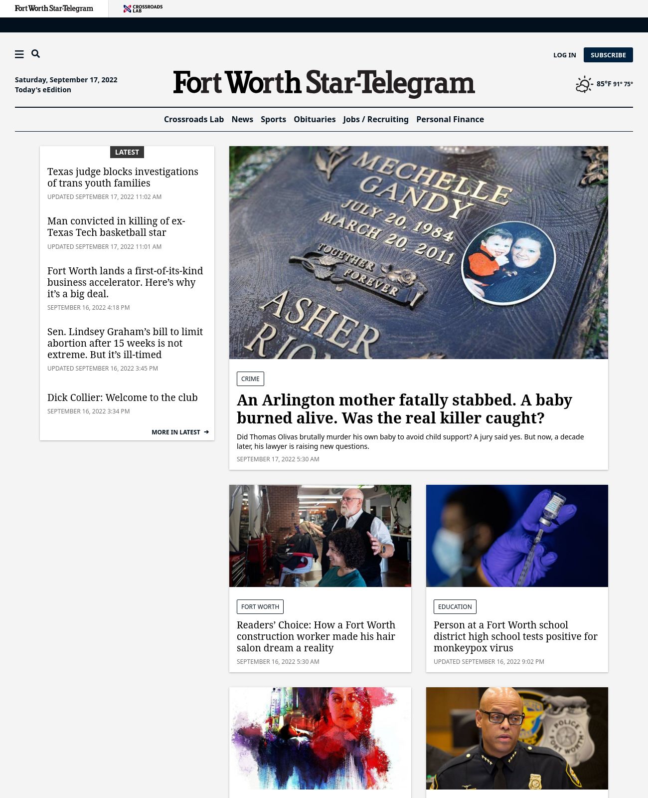 Fort Worth Star-Telegram at 2022-09-17 11:54:52-05:00 local time