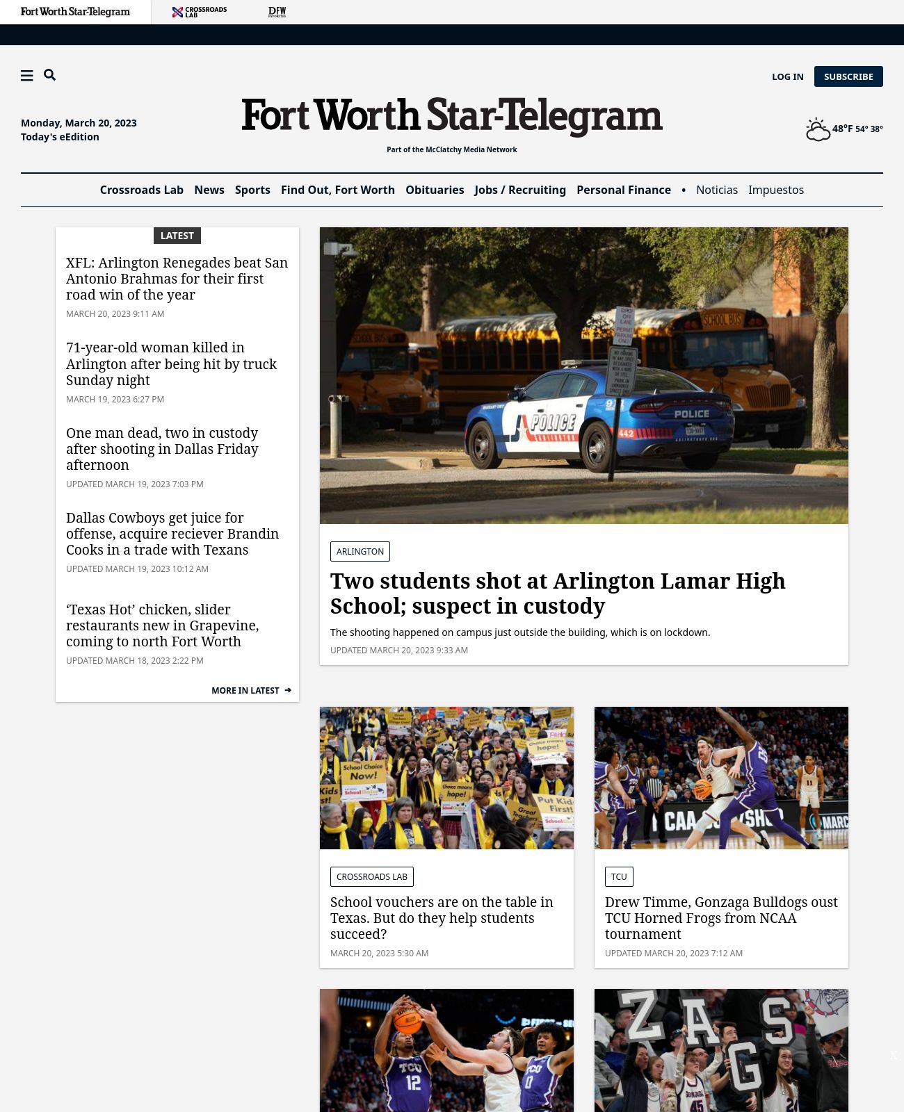 Fort Worth Star-Telegram at 2023-03-20 09:41:28-05:00 local time