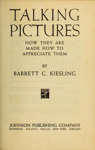 Thumbnail image of a page from Talking pictures : how they are made, how to appreciate them