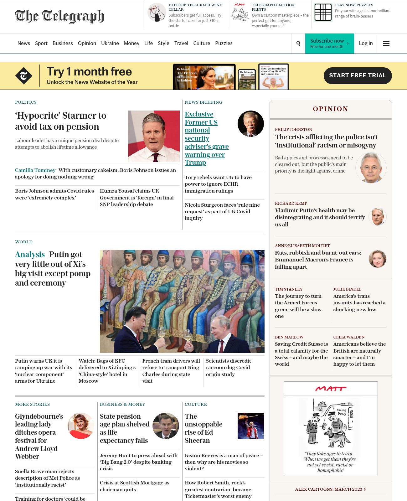 The Telegraph at 2023-03-22 01:36:01+00:00 local time