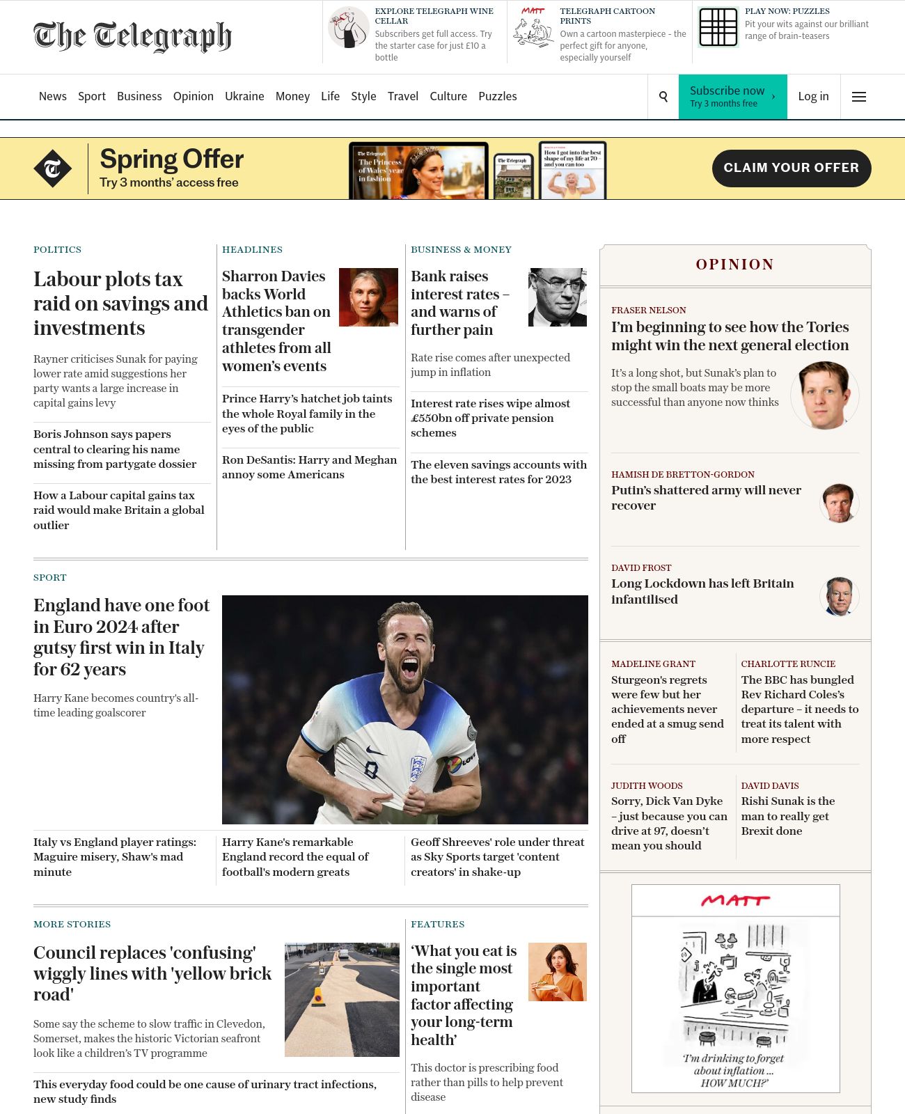 The Telegraph at 2023-03-24 00:23:58+00:00 local time