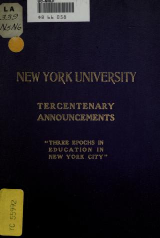 Cover of: Tercentenary announcements, 1609-1909. by New York University.