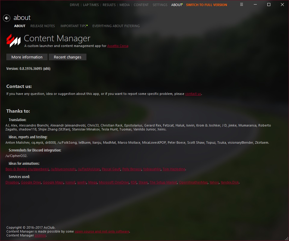 Download Assetto Corsa Content Manager for Windows - Free - 0.8