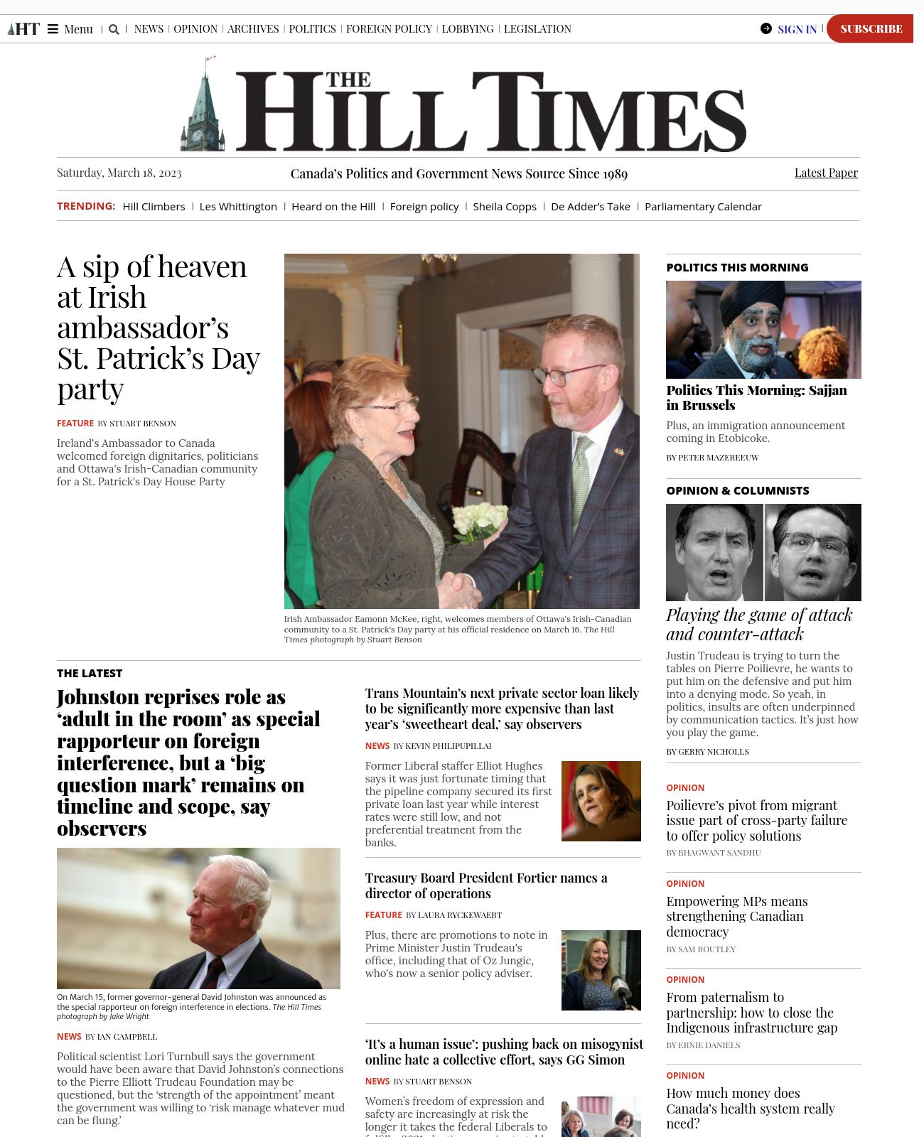 The Hill Times at 2023-03-18 10:43:06-04:00 local time