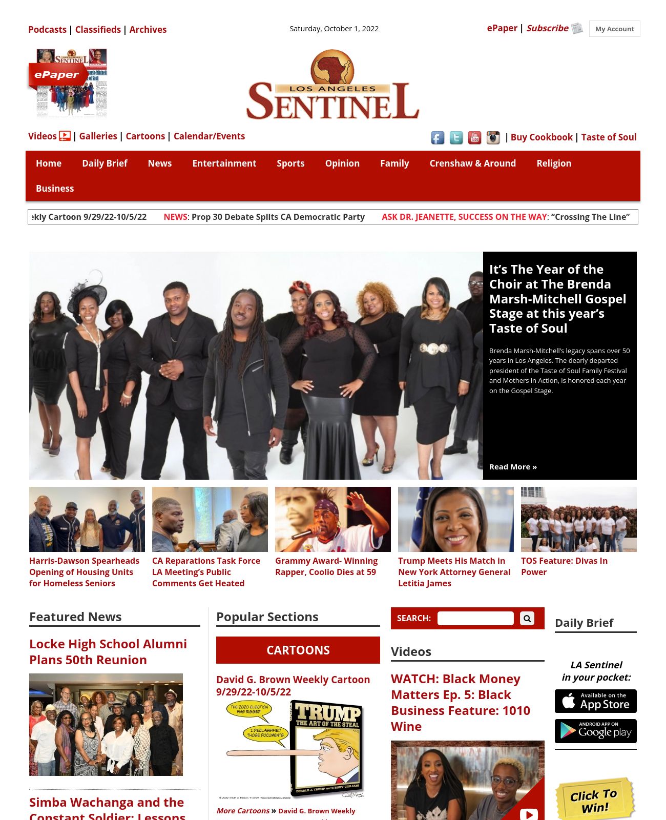 Los Angeles Sentinel at 2022-10-01 12:38:52-07:00 local time