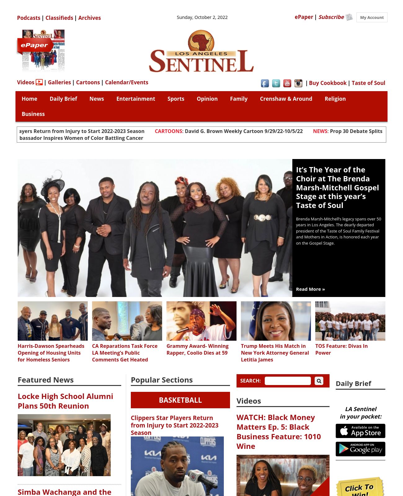 Los Angeles Sentinel at 2022-10-03 00:30:35-07:00 local time