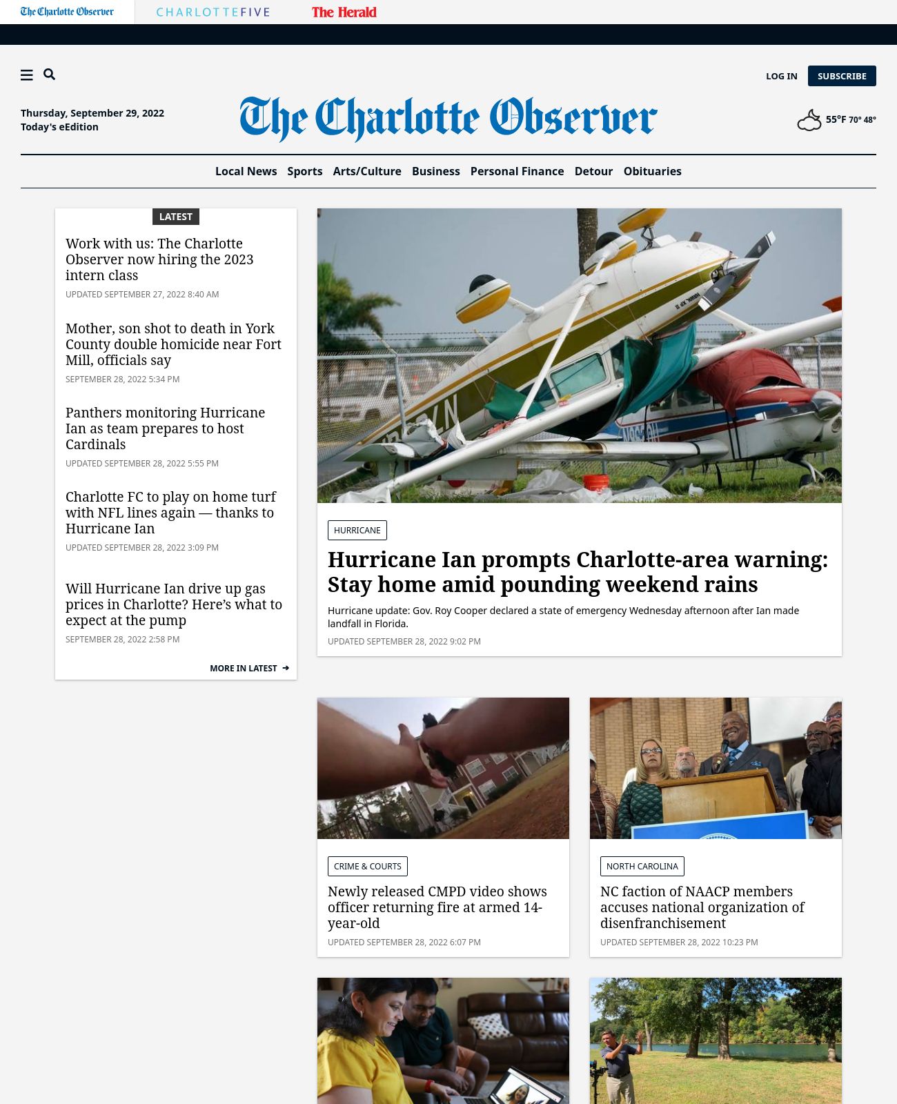 Charlotte Observer at 2022-09-29 03:32:05-04:00 local time