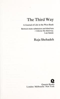 Cover of: The third way by Raja Shehadeh
