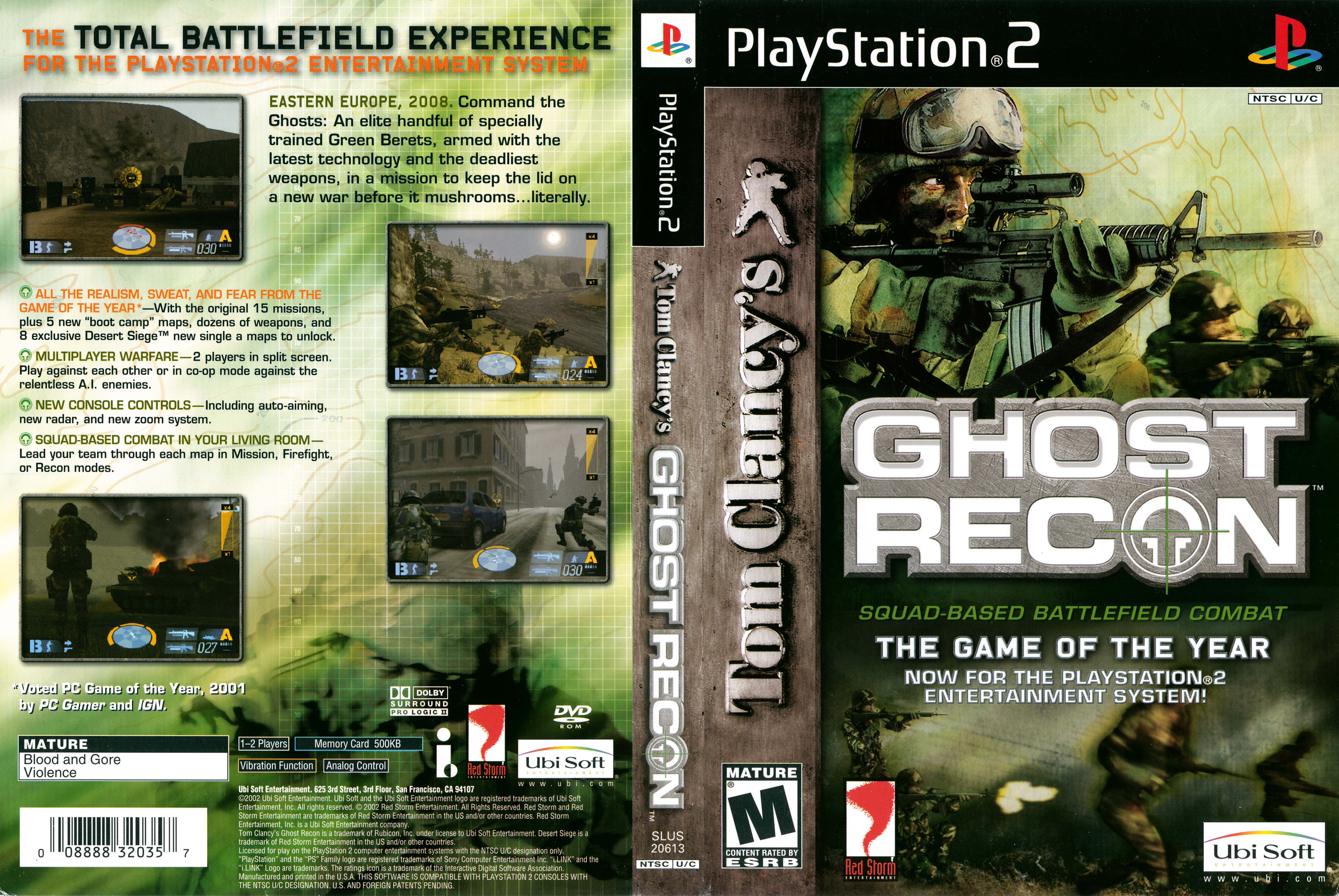 snyde Rådne asiatisk Tom Clancy's Ghost Recon [SLUS 20613] (Sony Playstation 2) - Box Scans  (1200DPI) : Ubisoft : Free Download, Borrow, and Streaming : Internet  Archive