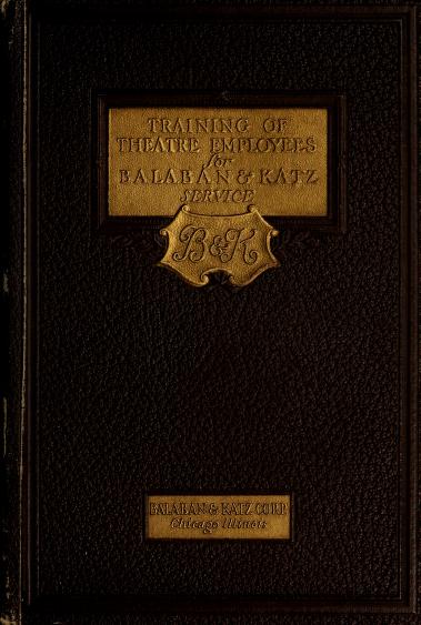 Training of theatre employees for Balaban & Katz service (1926)