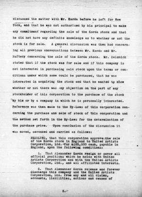Thumbnail image of a page from United Artists Corporate Minutes