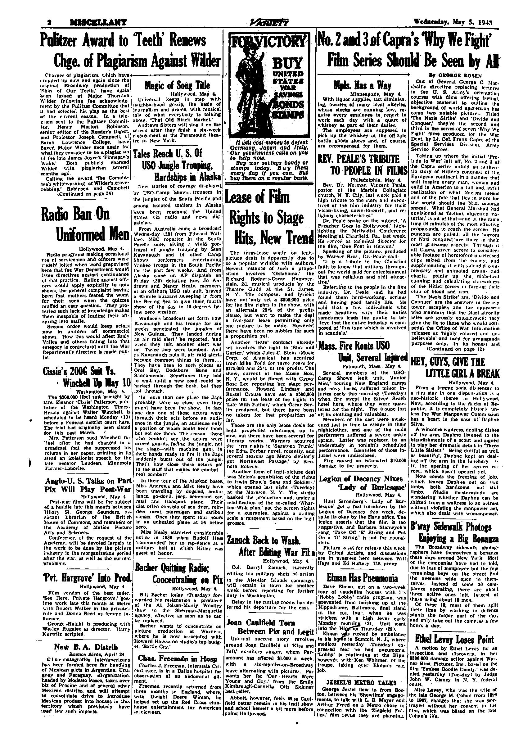 Variety (May 1943)