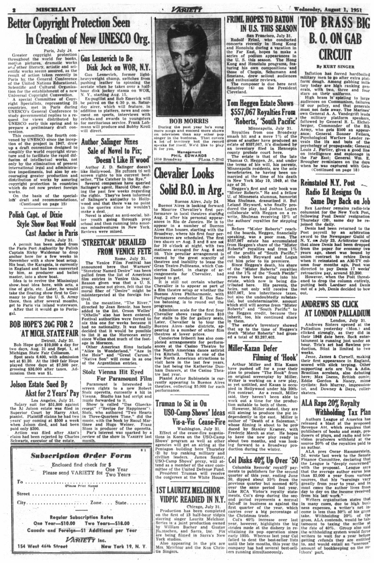 Variety (August 01, 1951)