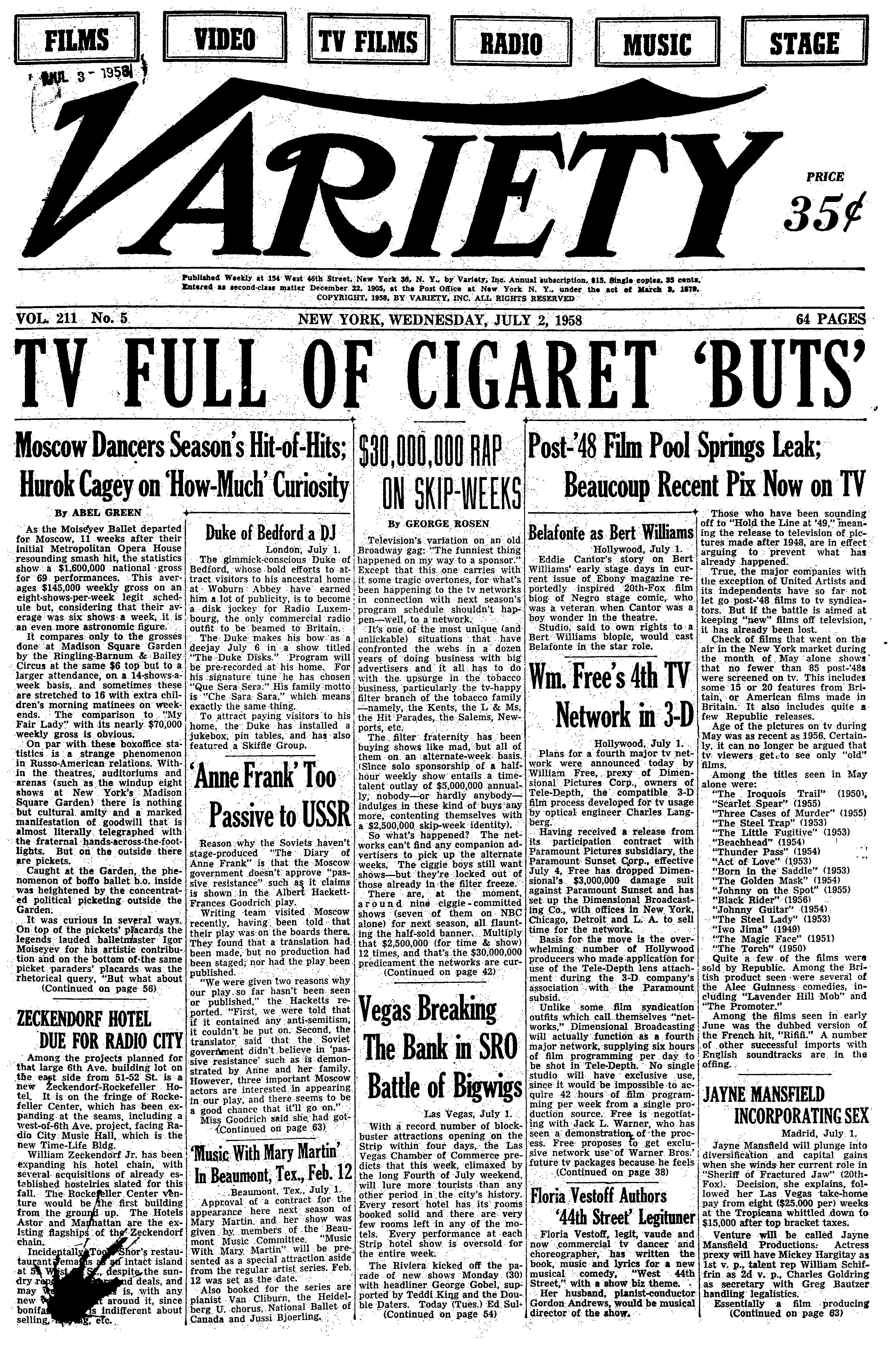 Variety (July 1958)