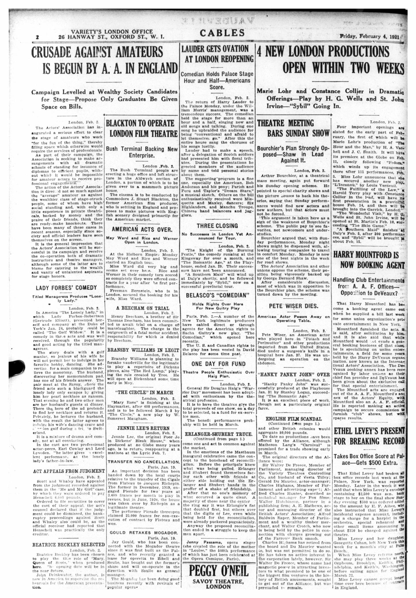 Variety (February 1921)