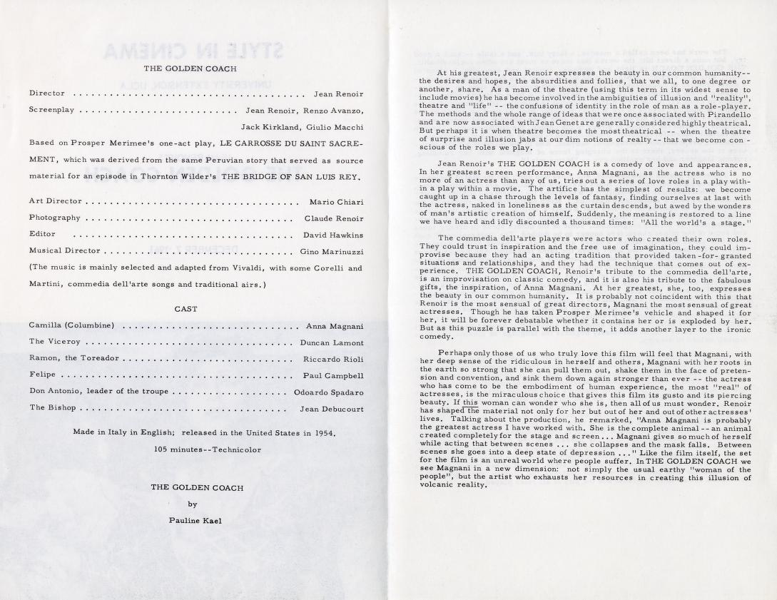 Film Program, UCLA Extension Film Society (December 7, 1961)
