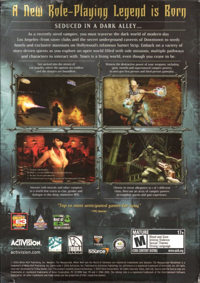 Vampire: The Masquerade - Bloodlines torrent download for PC