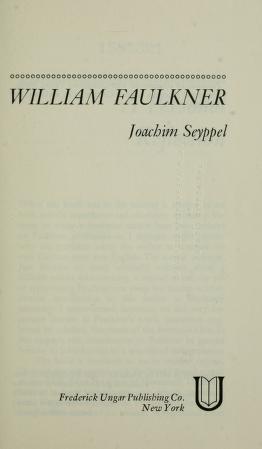 Cover of: William Faulkner by Joachim Seyppel