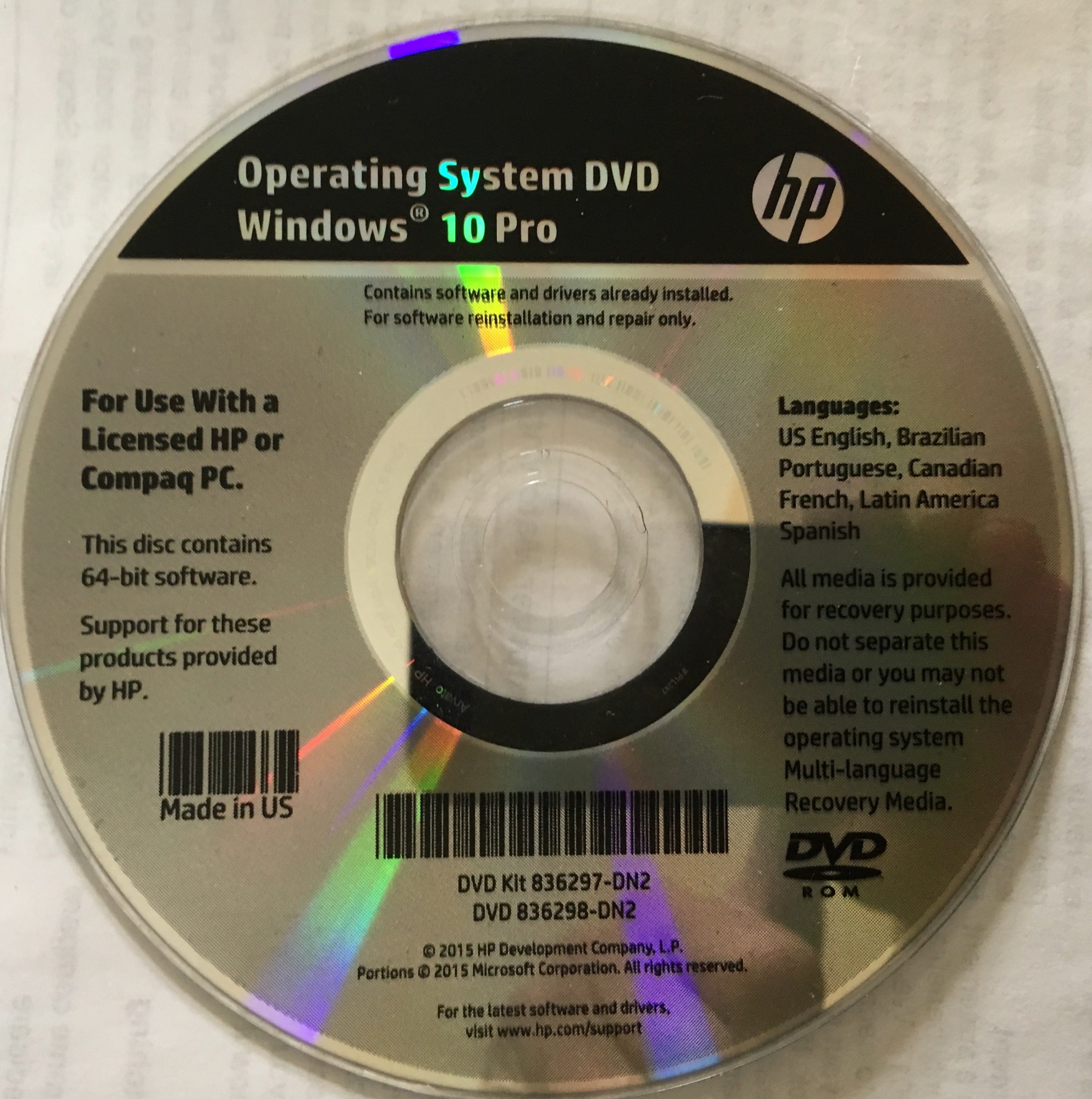 Windows 10 Pro X 64 1511 Eng HP OEM : Microsoft : Free Download, Borrow,  and Streaming : Internet Archive