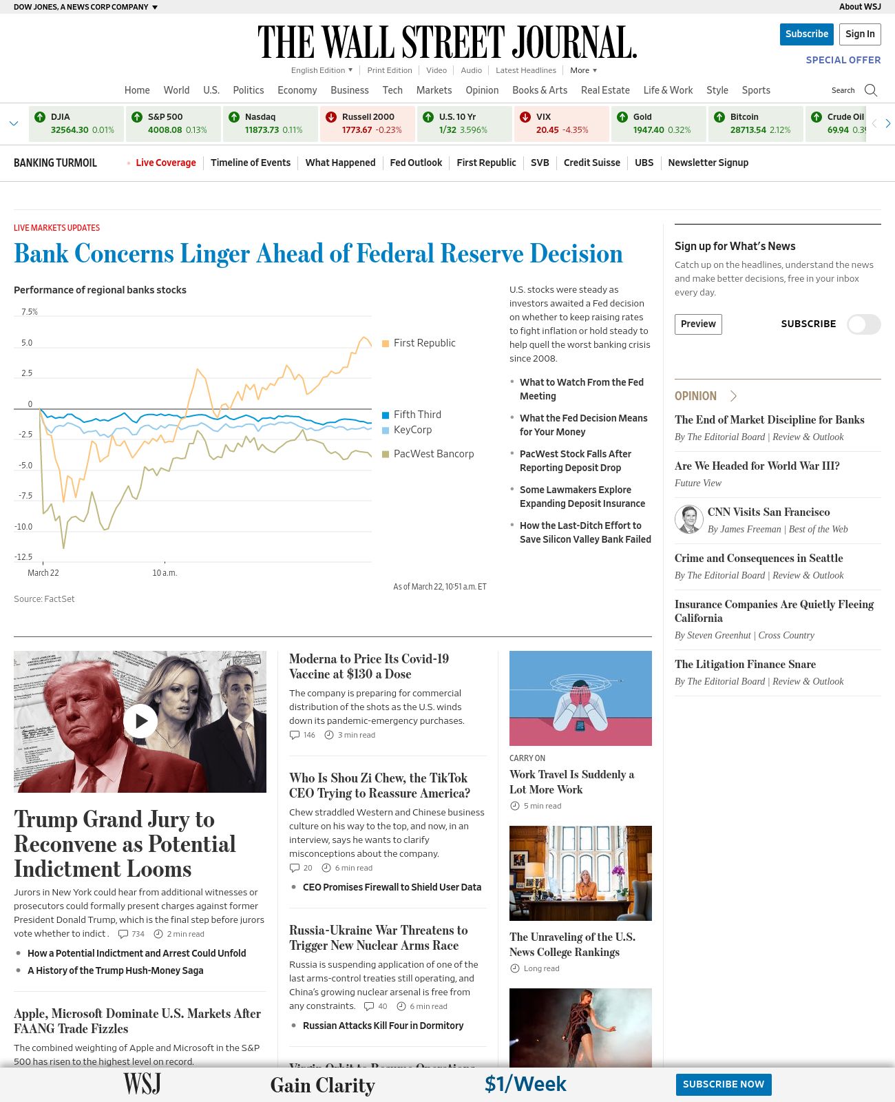 Wall Street Journal at 2023-03-22 10:58:45-04:00 local time