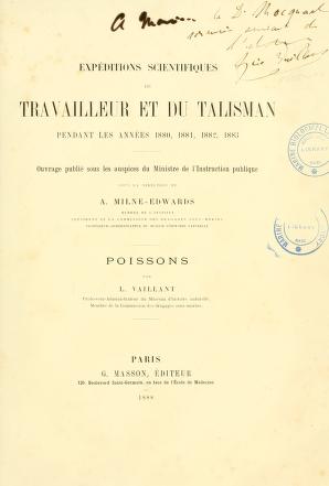 Cover of: Éxpeditions scientifiques du Travailleur et du Talisman pendant les années 1880, 1881, 1882, 1883. by Le on Louis Vaillant