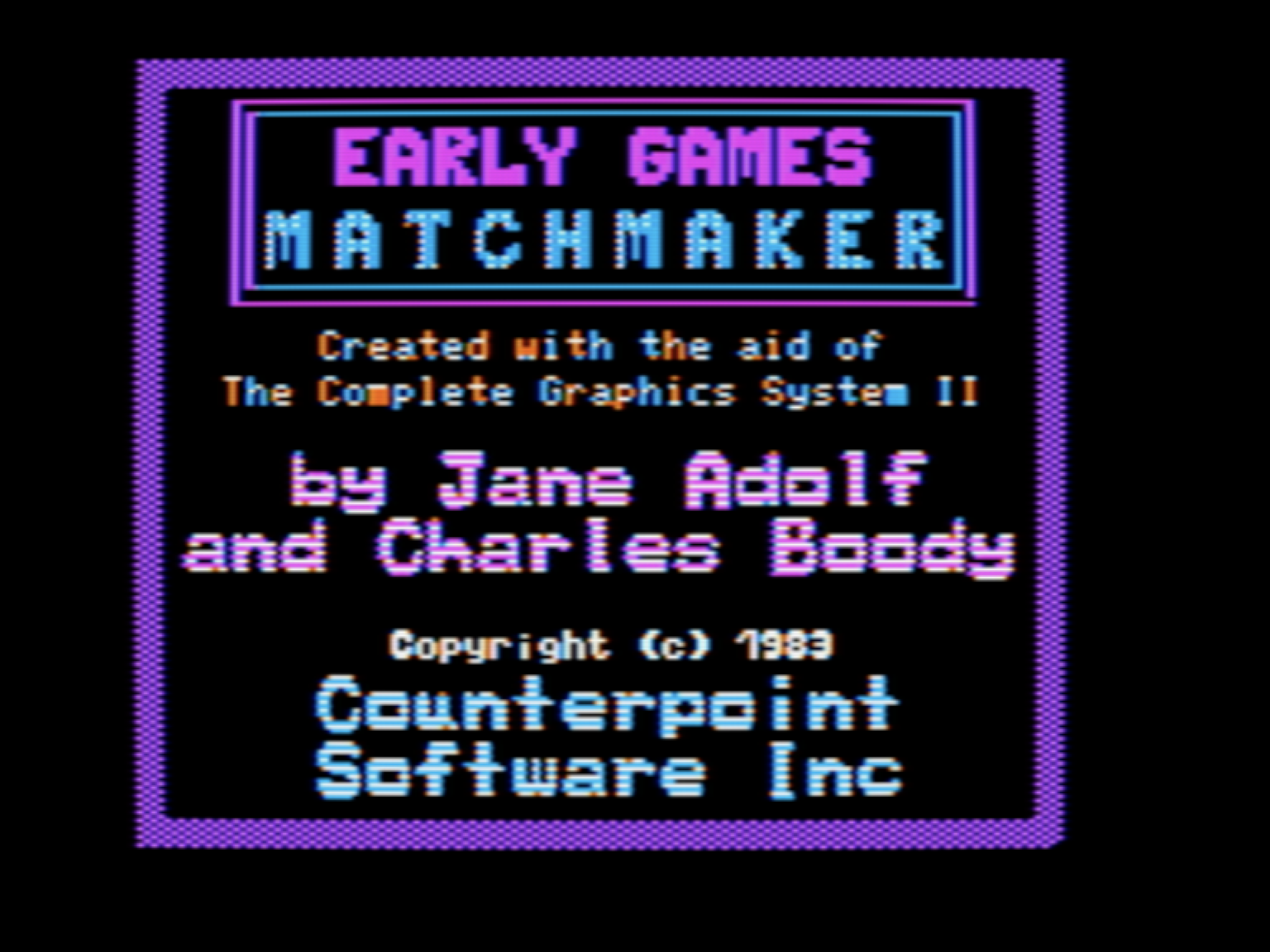 Early Games: Matchmaker rev. 2 (4am crack) : Free Download, Borrow, and  Streaming : Internet Archive