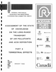 Assessment of the state of knowledge on the long-range transport of air pollutants and acid deposition : Part 4, Terrestrial Effects / [1986]