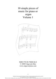 10 simple pieces of music for piano or organ Volum...