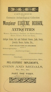 Catalogue of the extensive archaeological collection of Monsieur Eugene Boban?.[12/13/1886]