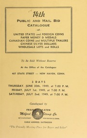 14th public and mail bid catalogue of United States and foreign coins ... [06/30/1949]-[07/02/1949]