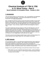 Chemical Analysis of 1794 & 1795 U. S. Silver Coins ? Part 2