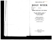 1923 The Office Of Holy Week From Roman Missal Bre...