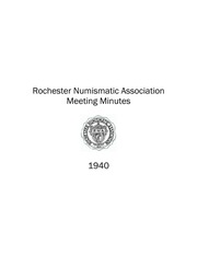 Rochester Numismatic Association Minutes, 1940