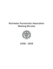 Rochester Numismatic Association Minutes, 1959
