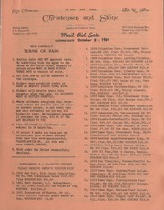 Mail Bid Sale: October 31, 1969